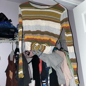 Rare Colorful Striped cropped long sleeve